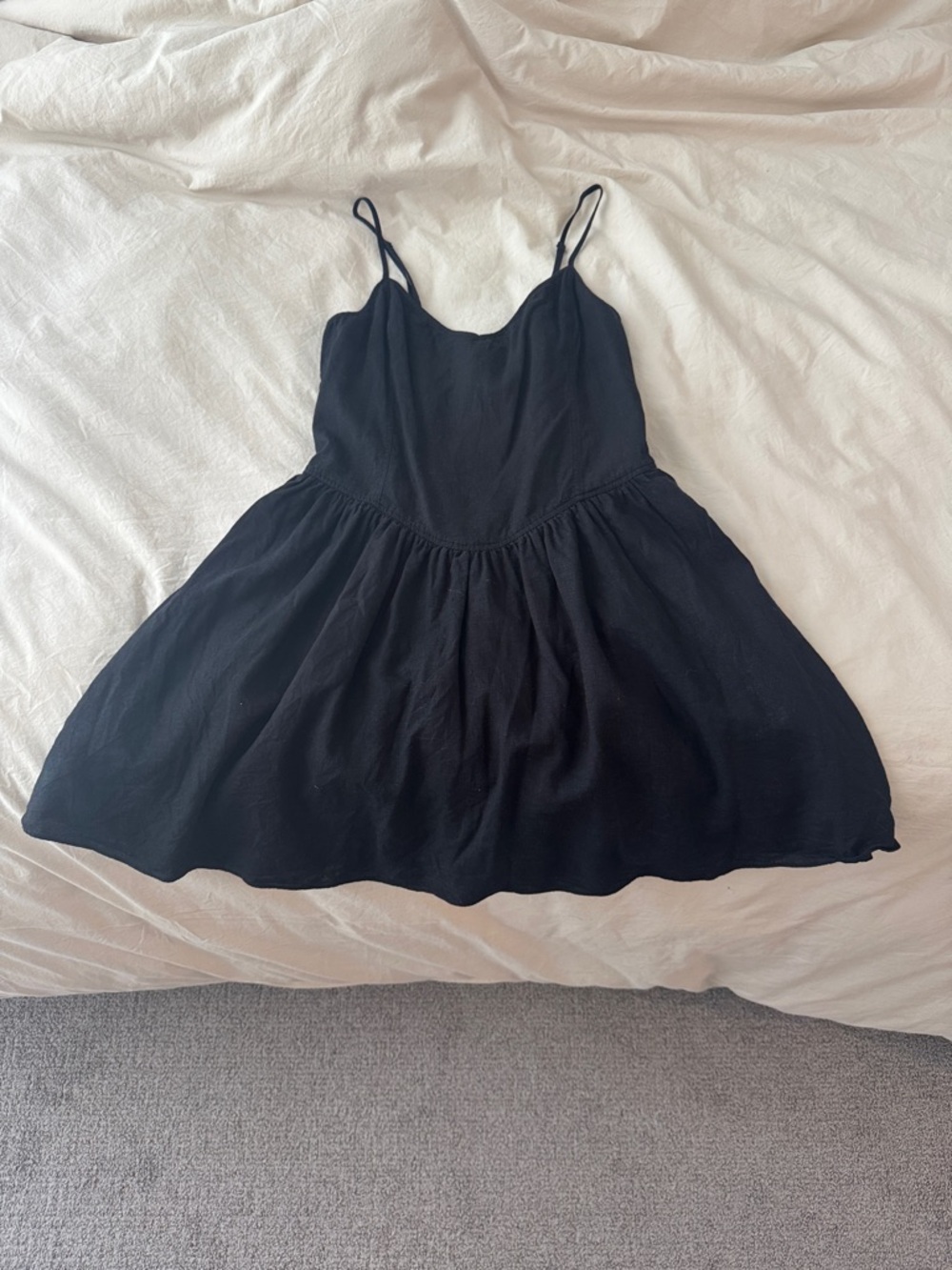Wilfred Black Spaghetti Strap Mini Dress